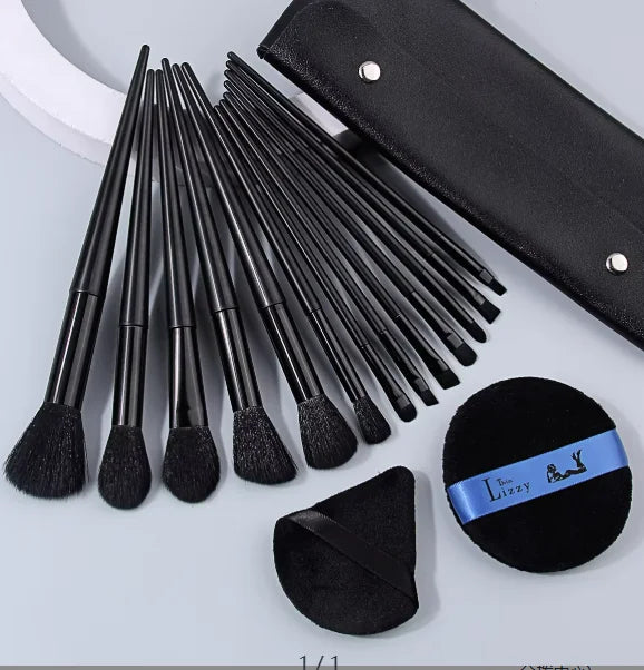 16Pcs Fluffy Makeup Brush Set with Storage Case & Puffs Makeup Brush Set Nixie Default Title