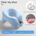 U-Shape Memory Foam Travel Neck Pillow – Airplane & Office Travel Neck Pillow Nixie Blue