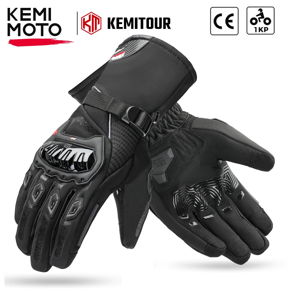 KEMIMOTO CE Winter Motorcycle Gloves – Waterproof Touchscreen Motorcycle Gloves Nixie