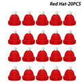 20pcs Mini Knitted Santa Hats – DIY Christmas Craft Supplies Christmas Craft Supplies Nixie Red Hat-20PCS