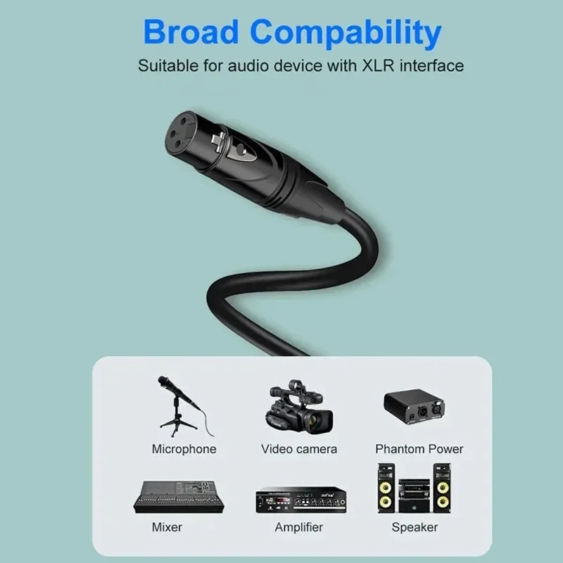 3-Pin XLR Male to Female Balanced Audio Cable | Mic & Mixer XLR Audio Cable Nixie