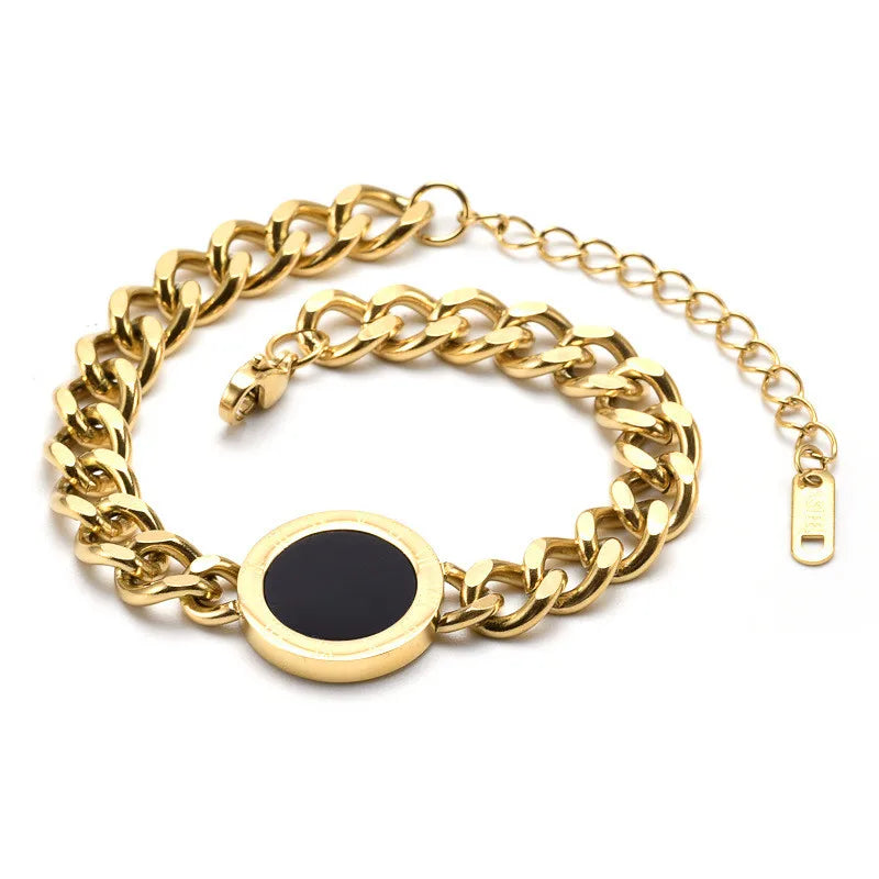 Hip Hop Roman Numeral Stainless Steel Jewelry Set for Women Jewelry Set Nixie