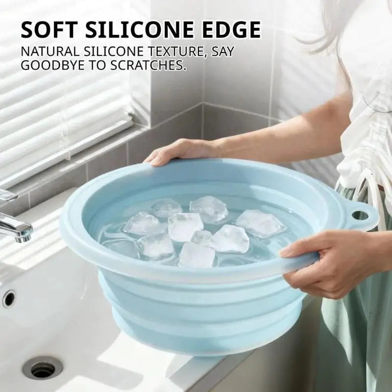 Foldable Silicone Ice Facial Basin – Portable Cold Therapy Bowl Facial Ice Bath Bowl Nixie