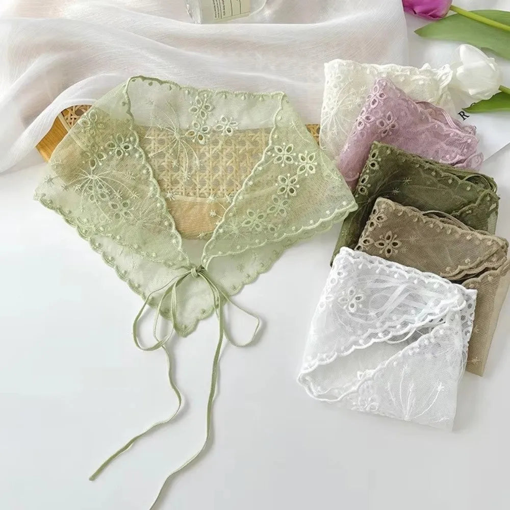 Vintage Lace Flower Hair Scarf – Bohemian Triangle Bandana