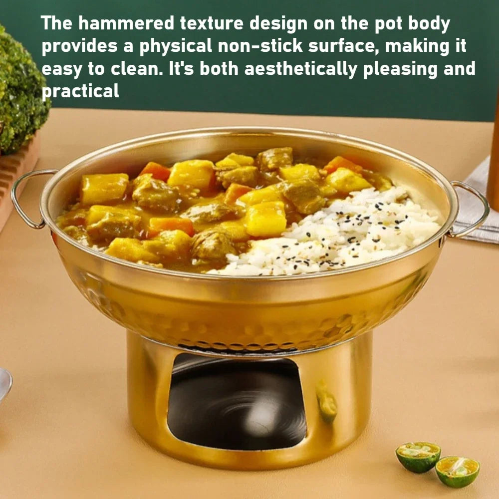 Stainless Steel Thai Tom Yum Hot Pot with Double Handles Hot Pot Cookware Nixie