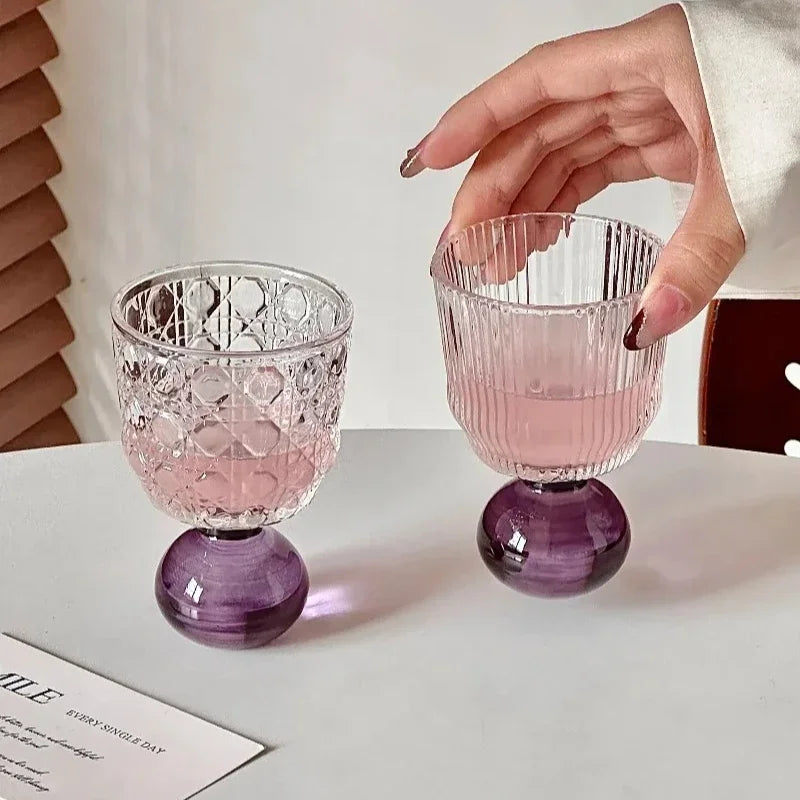 Vintage Ball Base Glass Cup – Wine, Whisky & Juice Drinkware Novelty Glass Cup Nixie
