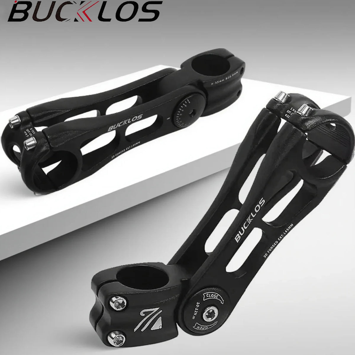 BUCKLOS Adjustable Bike Stem MTB ±80° Aluminum 90–145mm Adjustable Bike Stem Nixie