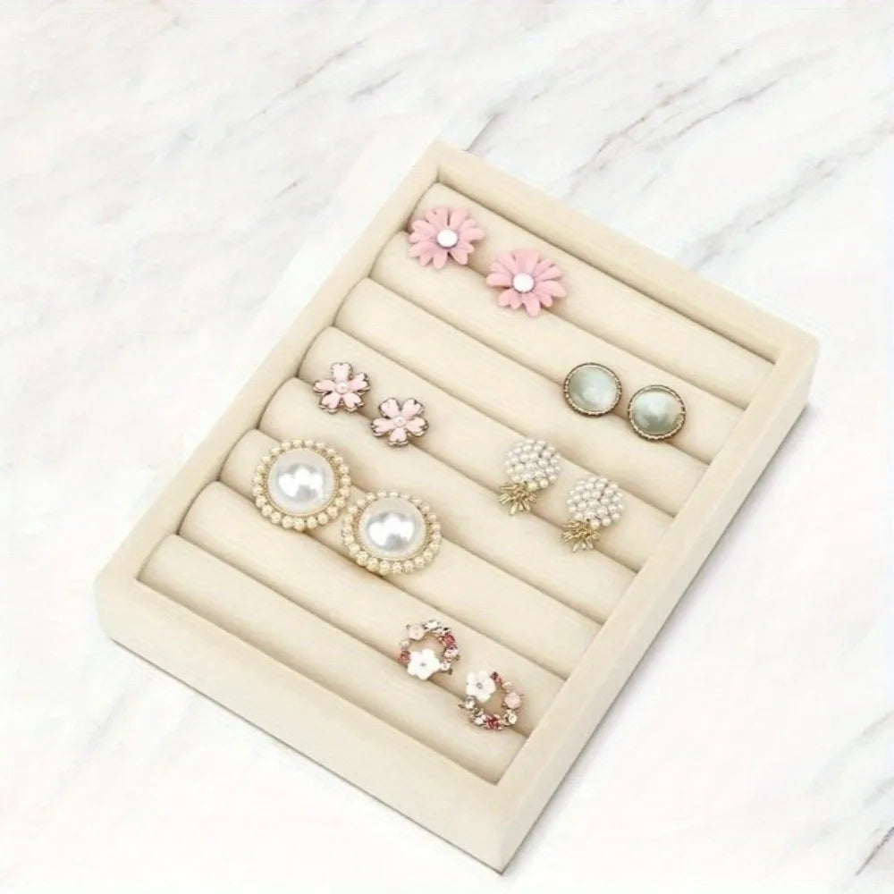2PCS Velvet Jewelry Organizer Tray – Ring & Earring Storage Jewelry Storage Tray Nixie