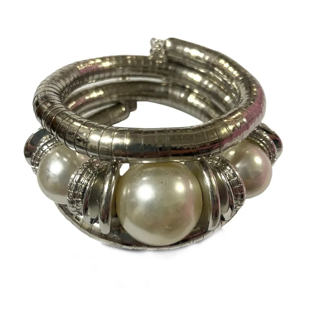 Snake Bangle Stackable Multi-Layer Bracelet Gold & Silver Alloy