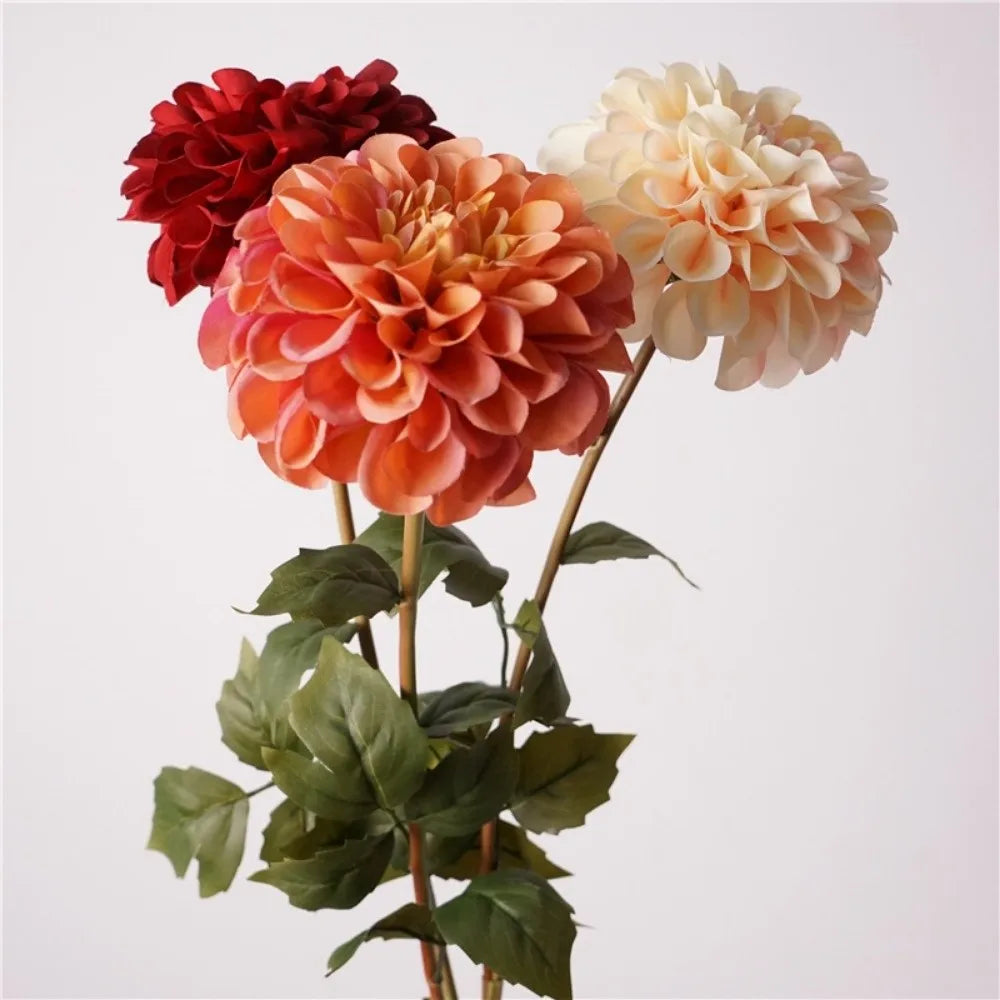 Silk Artificial Dahlia Flowers Pink Faux Floral Bouquet Decor Artificial Silk Flowers Nixie