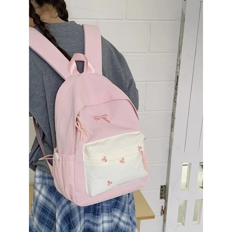 Nixie Korean-Style Girls School Backpack – Nylon 2025
