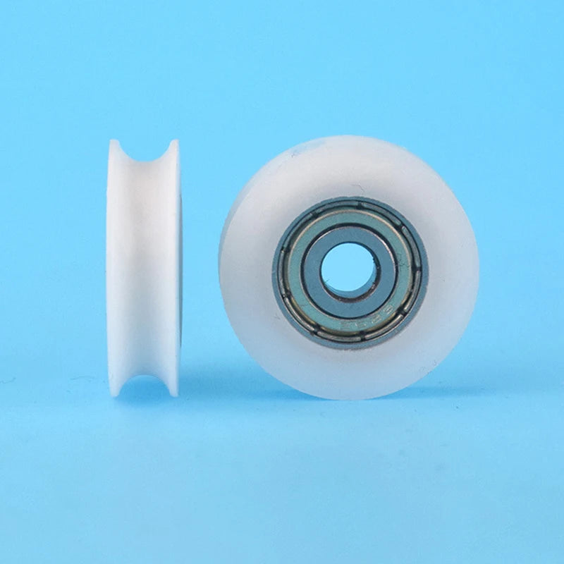 U Groove Guide Pulley Wheel 12×44×16mm Nylon Wrapped Roller Guide Pulley Wheel Nixie