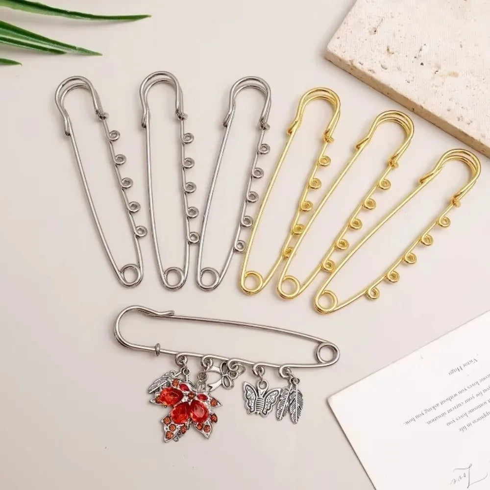 Silver Safety Brooch Pins – Multi-Hole Scarf & Dress Connector Brooch Pin Nixie