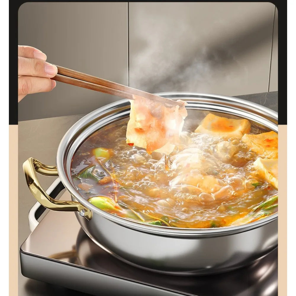 12" Stainless Steel Nonstick Deep Frying Pan & Wok with Lid Nonstick Frying Pan Nixie