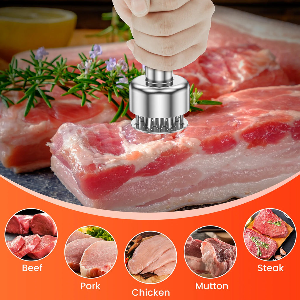 Stainless Steel 21-Needle Meat Tenderizer – Steak & Poultry Tool Meat Tenderizer Tool Nixie