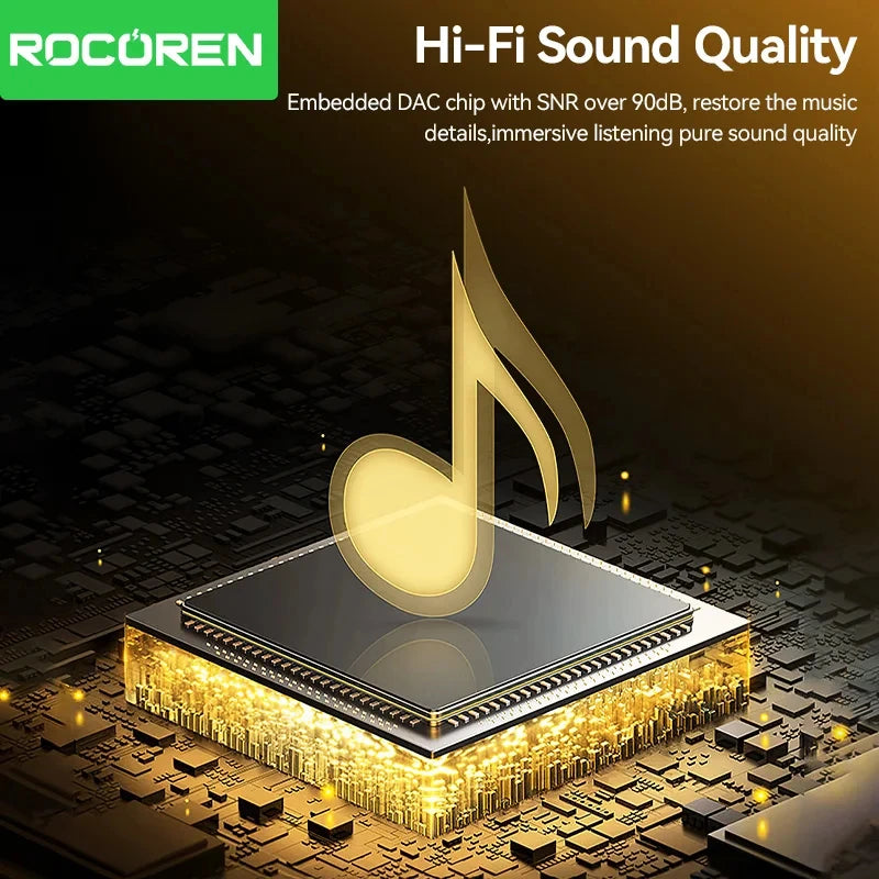 Rocoren USB-C to 3.5mm AUX Cable – Hi-Fi Gold-Plated Audio AUX Audio Cable Nixie