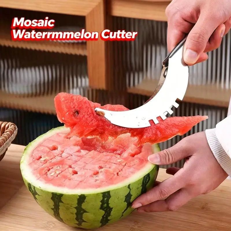 2-in-1 Watermelon Slicer Cutter – 1-Inch Cubes, Dishwasher Safe