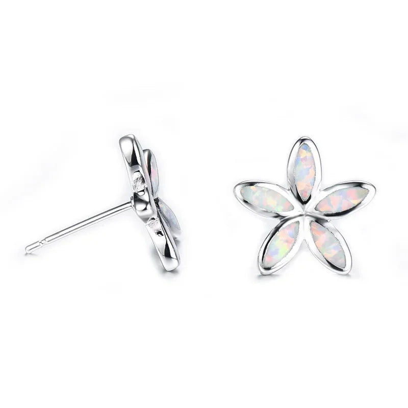 Flower Hook Drop Earrings – Opal Crystal Dangle Studs Fashion Earrings Nixie