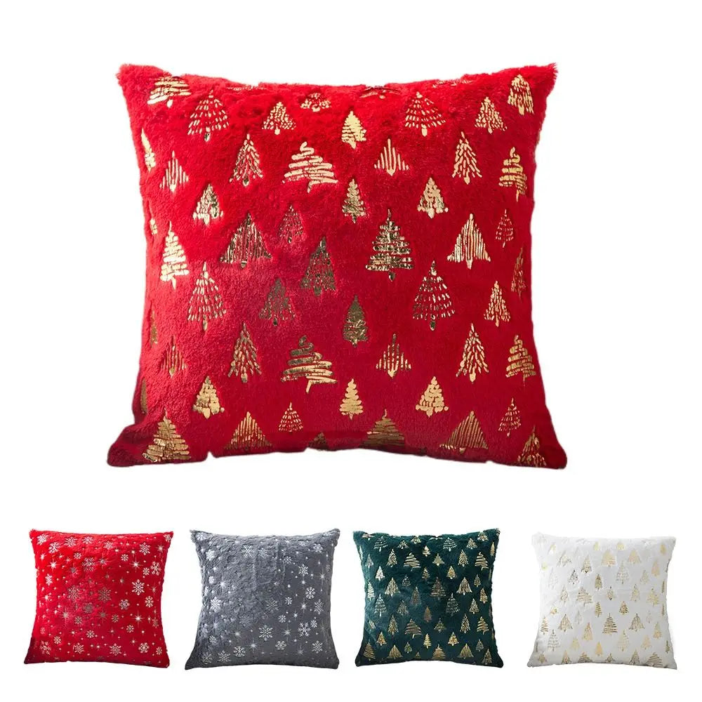 Christmas Plush Throw Pillow Cover | Festive Cushion Slipcover Holiday Pillow Cover Nixie