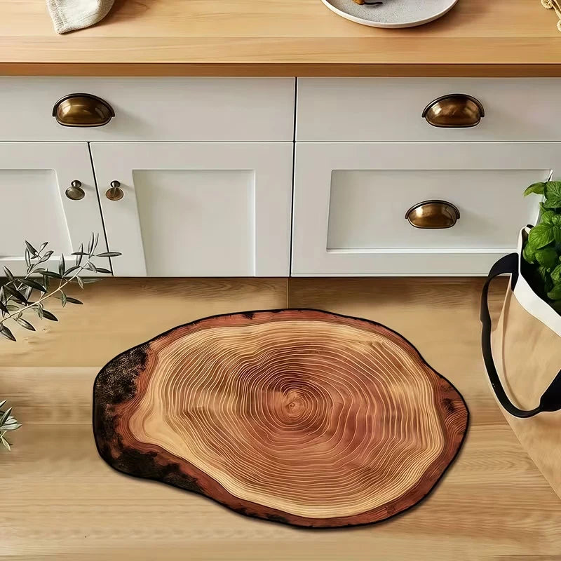 Wood Grain Bathroom Mat – Non-Slip Stump Design 50×80cm Bathroom Mat Nixie