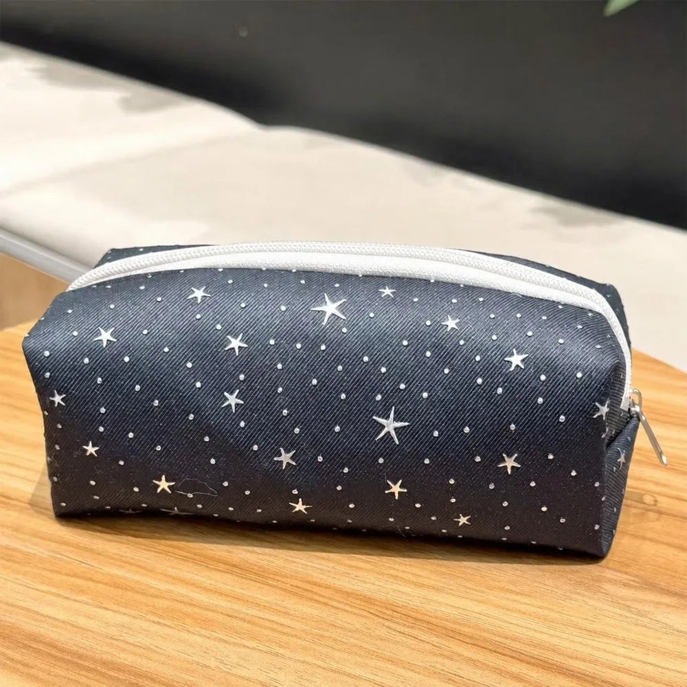 Star Polka Dot Pencil Case Large Capacity Canvas Pen Bag