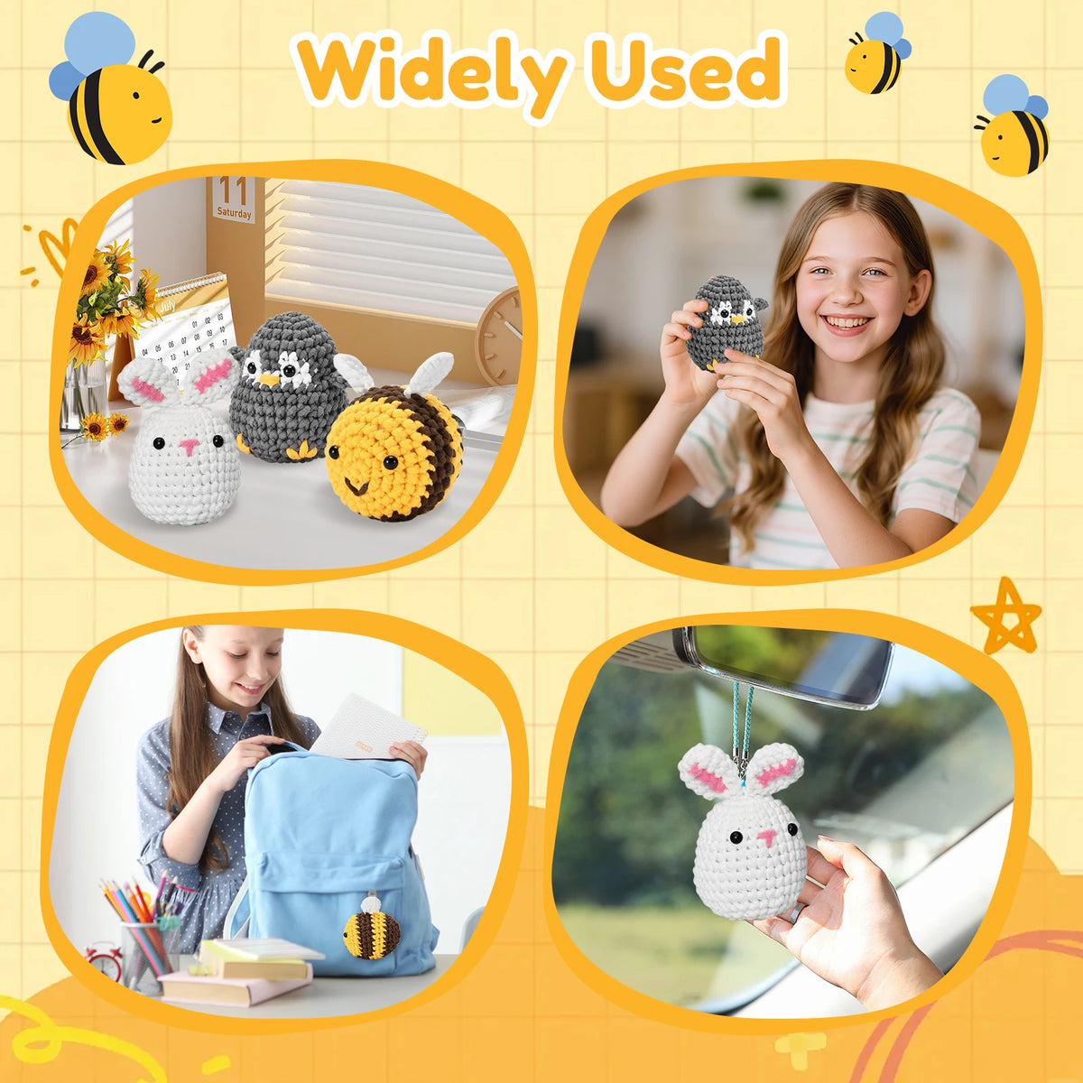 Cute Animal Crochet Kit for Beginners – DIY Wool Yarn Craft Set Crochet Starter Kit Nixie