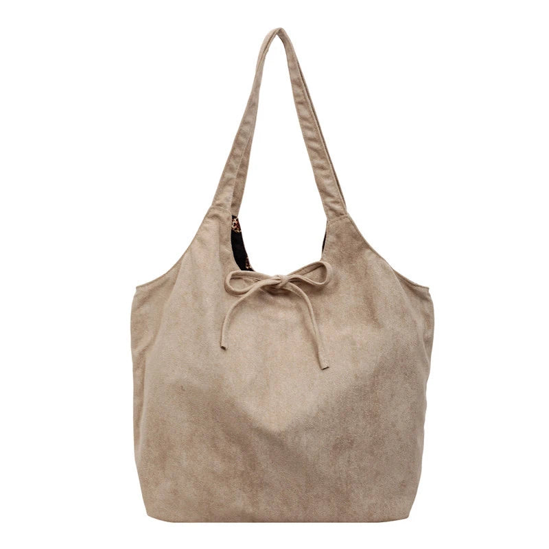 Women's Vintage Suede Shoulder Bag – Large Capacity Tote