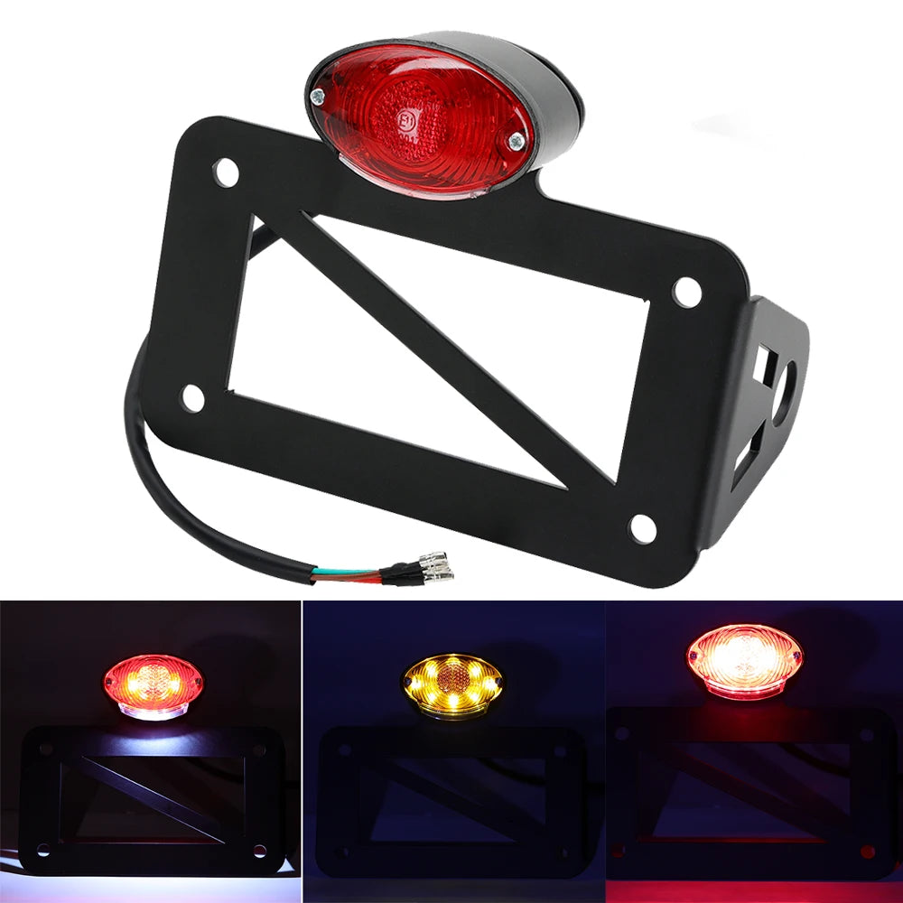 Motorcycle Side Mount License Plate Bracket w/ LED Lights License Plate Bracket Nixie