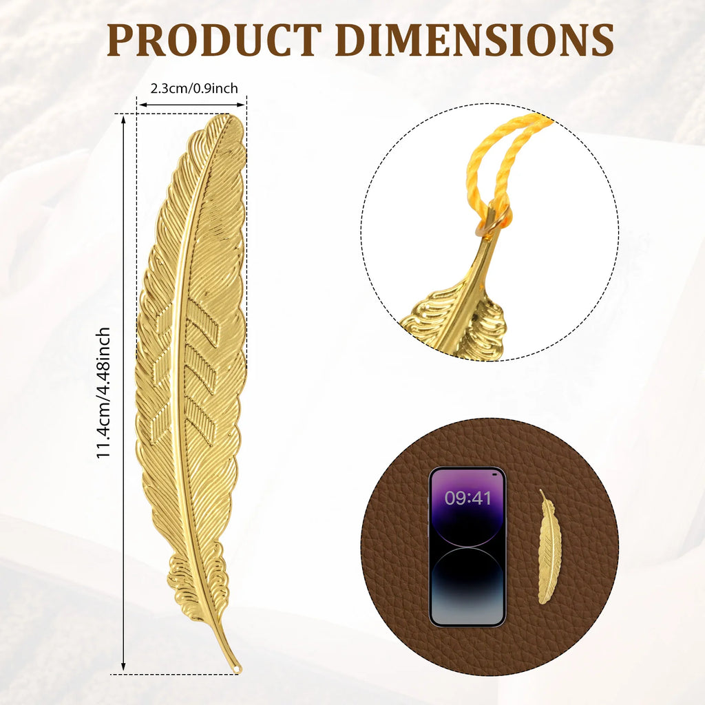 Retro Metal Feather Bookmark with Tassel | Vintage Reader Gift Metal Bookmark Nixie