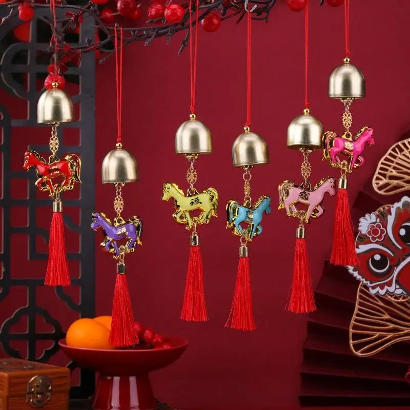 2026 Year of the Horse Wind Chime Pendant Lucky Zodiac Ornament Zodiac Wall Ornament Nixie