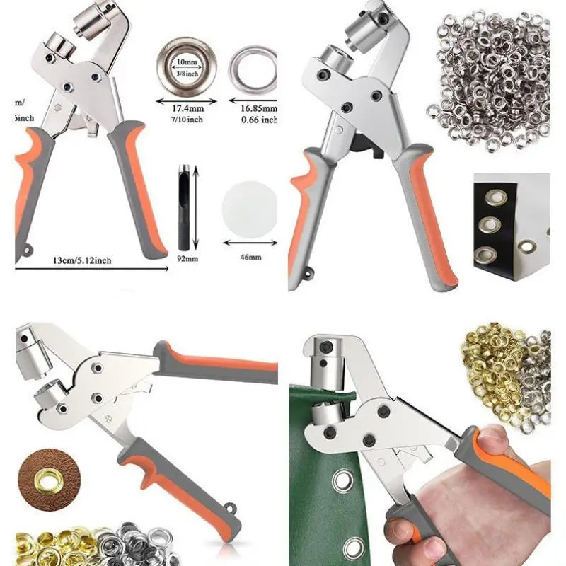 10mm Eyelet Pliers – Portable Metal Grommet Hole Punch Kit Grommet Punch Tool Nixie
