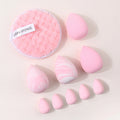 10Pcs Makeup Sponge Set – Multi-Shape Blending & Cleansing Pads Makeup Sponge Set Nixie Pink