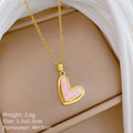 Luxury Heart Pendant Necklace | Gold Stainless Steel Choker Pendant Necklace Nixie XL2606-271
