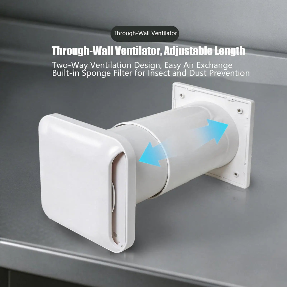 Adjustable Wall Vent Kit – Exhaust & Intake with Rainproof Louvers Wall Ventilation Kit Nixie