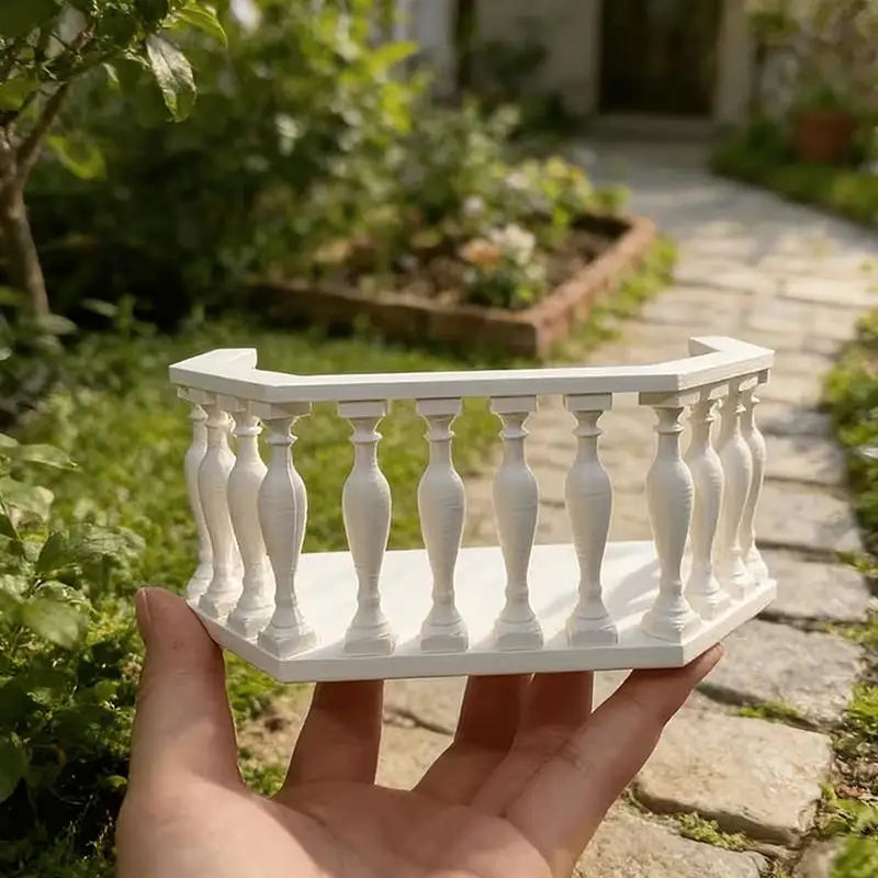 Miniature Dollhouse Balcony with Railing – European DIY Decor Dollhouse Accessory Nixie