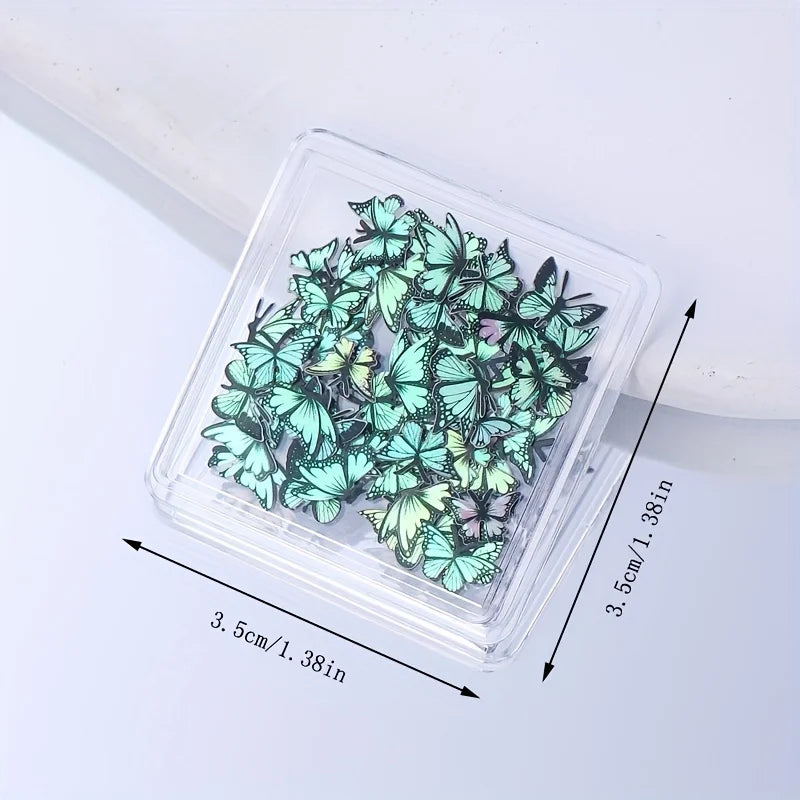 50PCS Iridescent Butterfly Sequins for Nail Art & DIY Decor Nail Art Sequins Nixie