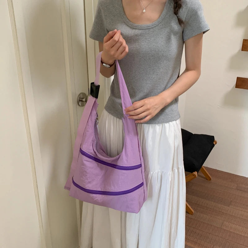 Minimalist Nylon Crossbody Bag Wide Strap – Nixie Sling Bag Crossbody Shoulder Bag Nixie