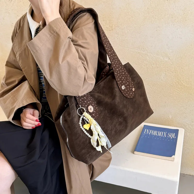 Korean-Style Large Tote Bag for Women | Nixie Oxford Shoulder Bag Women's Tote Bag Nixie