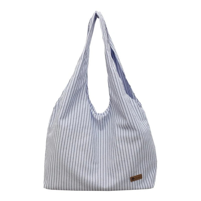 Women's Striped Canvas Tote – Large Crossbody Shoulder Bag Canvas Tote Bag Nixie
