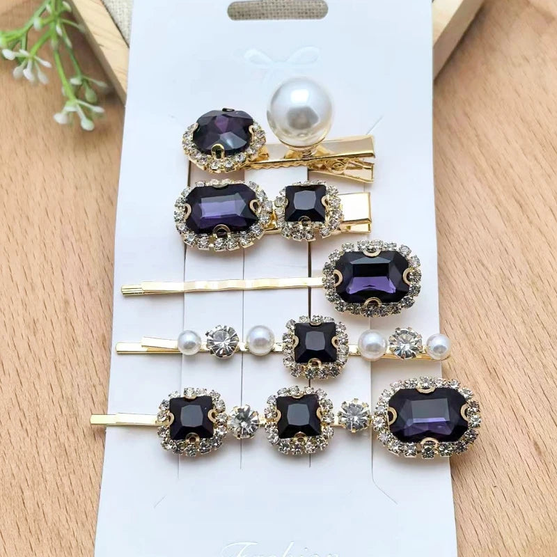 Vintage Rhinestone Hair Clips Set – Elegant Barrettes for Women Rhinestone Hair Clips Nixie