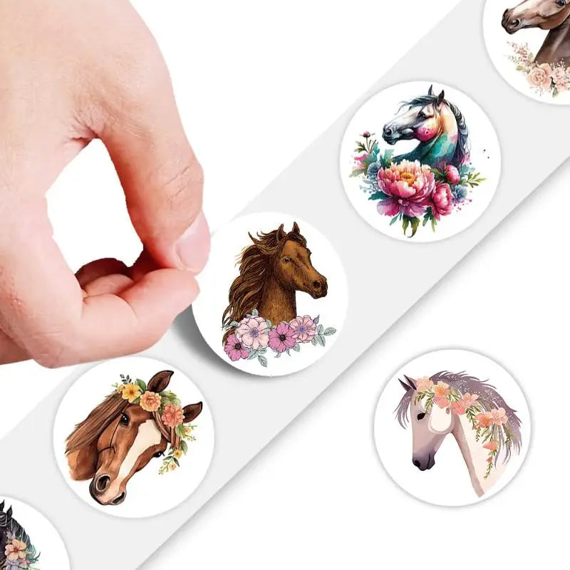 500pcs Kawaii Animal Flower Cartoon Sticker Roll – DIY Decals Decorative Sticker Roll Nixie
