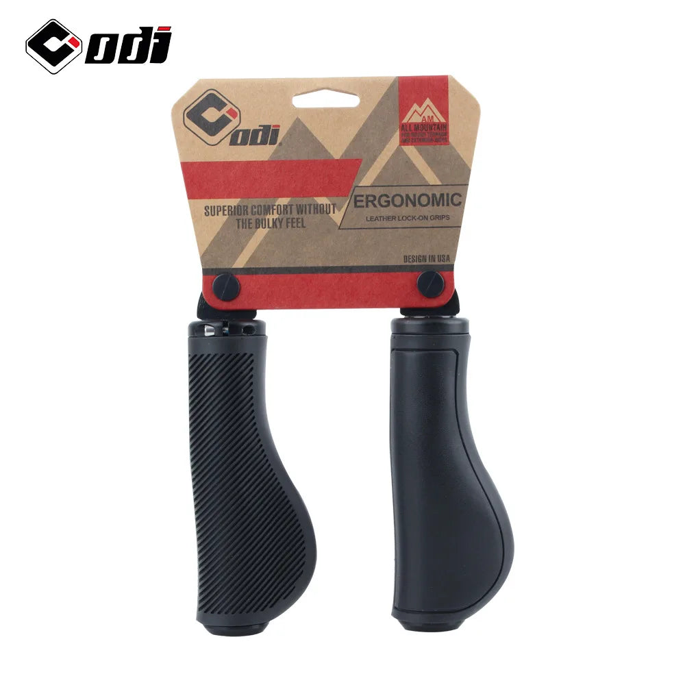 ODI Leather Lock-On MTB Handlebar Grips – Anti-Slip Bicycle MTB Handlebar Grips Nixie black -black Leather
