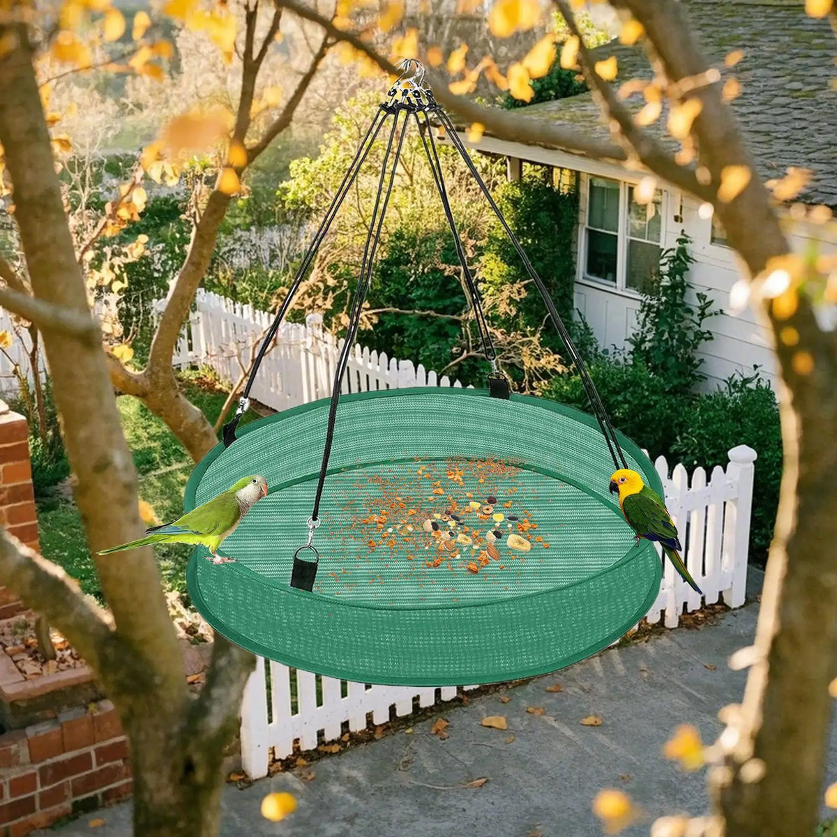 Heavy Duty Hanging Bird Seed Catcher Tray – Outdoor Feeder Net