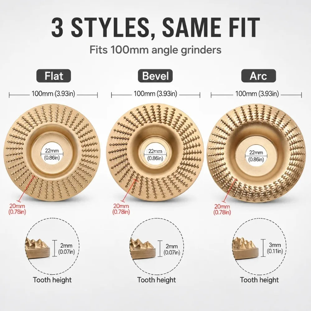 Rotary Wood Carving Disc Abrasive Wheel for Angle Grinder Abrasive Carving Disc Nixie