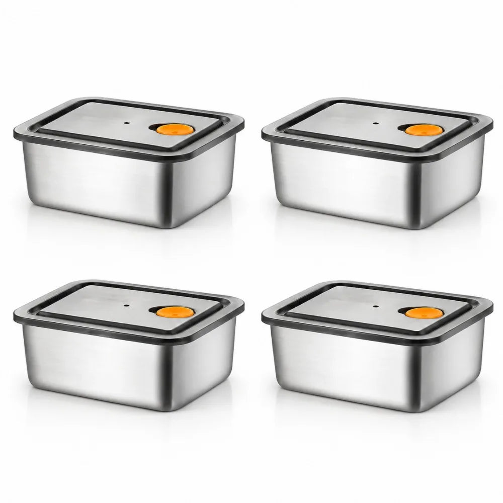 4-Piece Leakproof Stainless Steel Food Storage Container Set Food Storage Containers Nixie