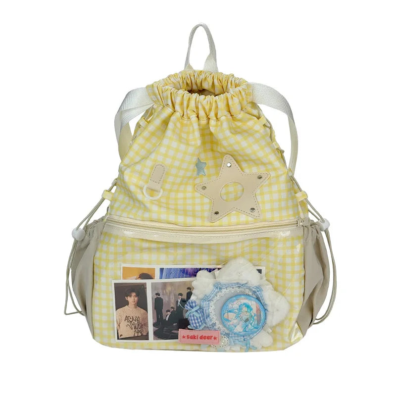 Canvas Drawstring Backpack – Large Capacity School & Commuter Bag Canvas Drawstring Backpack Nixie