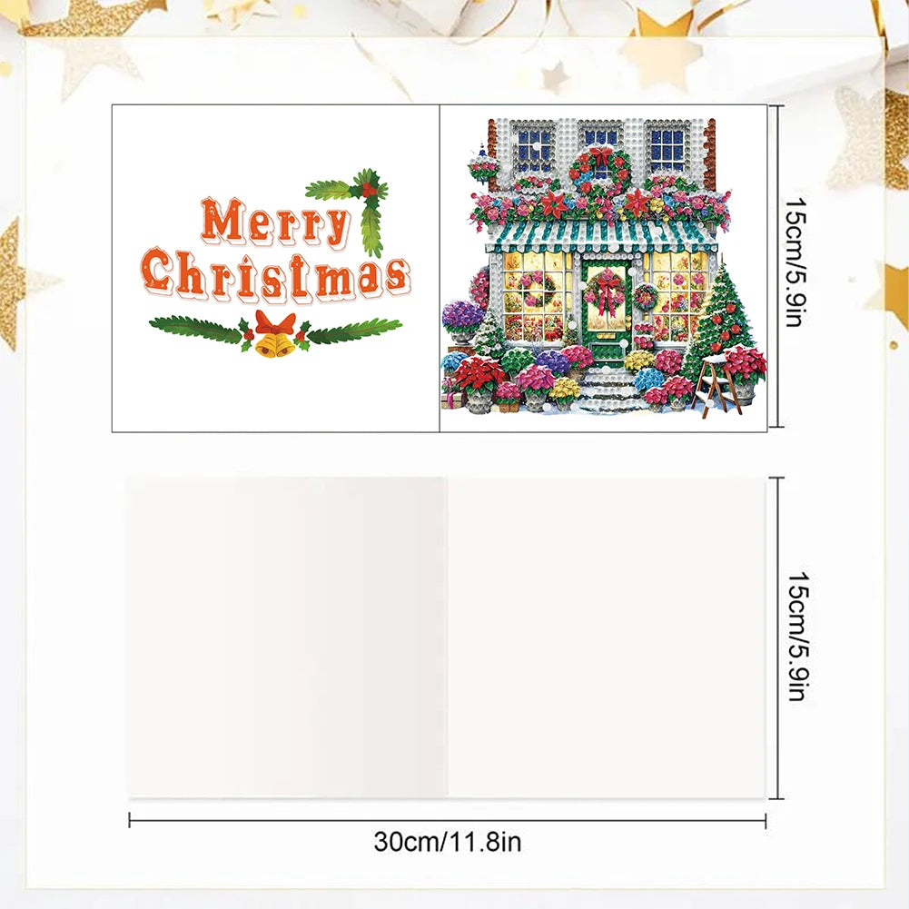 6-Pack Christmas DIY Diamond Art Greeting Card Kit with Envelopes Diamond Art Card Kit Nixie