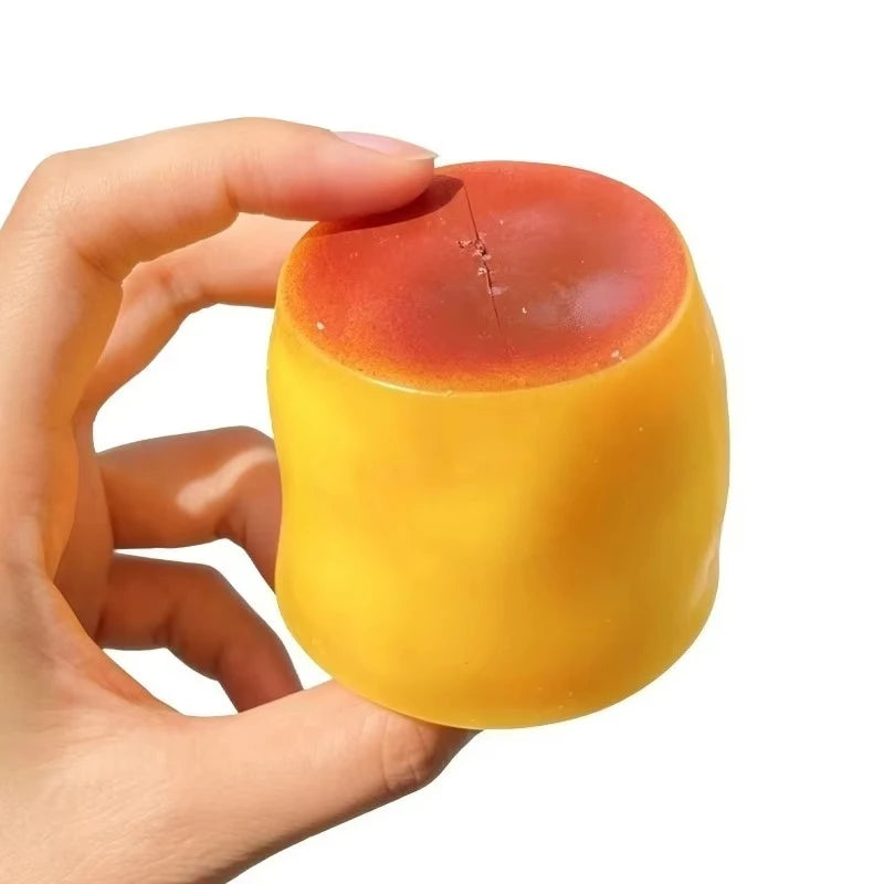 Caramel Pudding Squeeze Toy – Crispy Sound Sensory Stress Ball