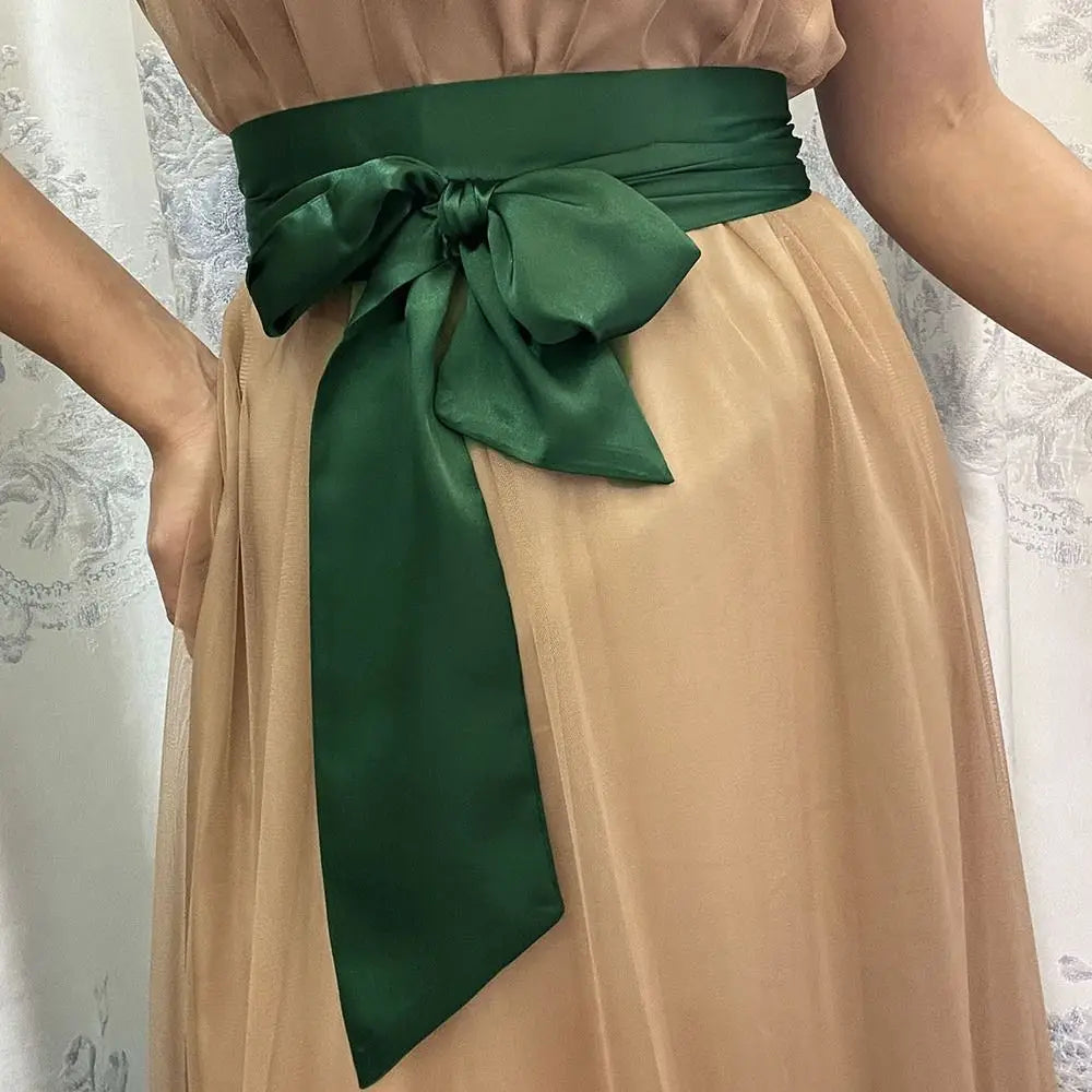 Satin Bow Corset Waist Belt – Wide Ribbon Cummerbund for Women Satin Waist Belt Nixie