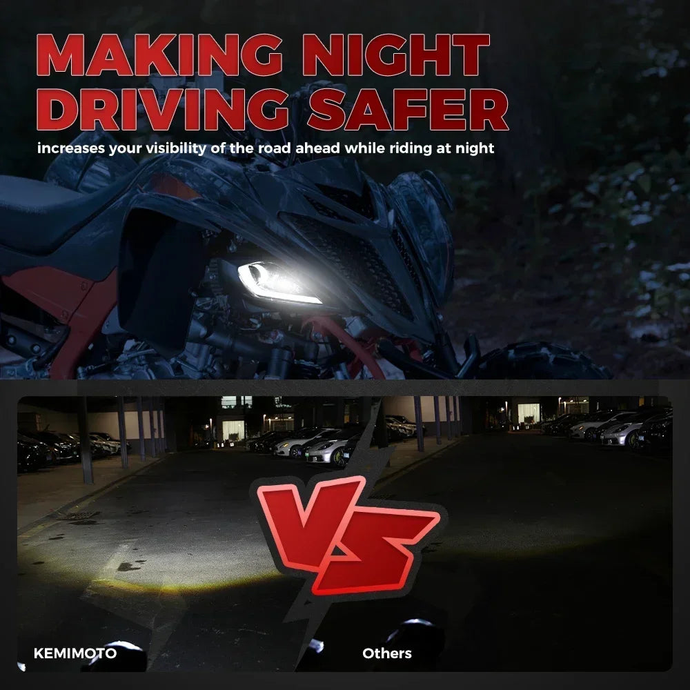 LED Headlight Pair for Yamaha Raptor 700 YFZ450 Wolverine ATV ATV LED Headlight Nixie